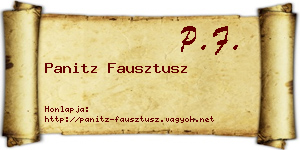 Panitz Fausztusz névjegykártya